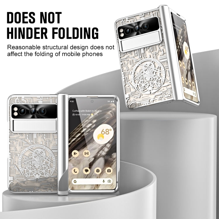 For Google Pixel Fold Mechanical Legend Integrated Electroplating All-inclusive Phone Case(Silver) by buy2fix