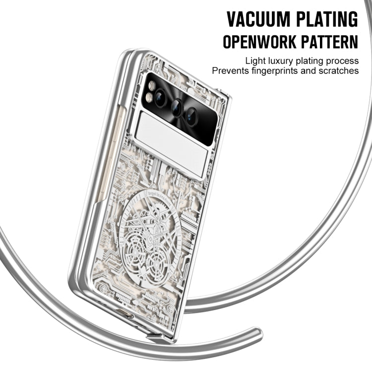 For Google Pixel Fold Mechanical Legend Integrated Electroplating All-inclusive Phone Case(Silver) by buy2fix