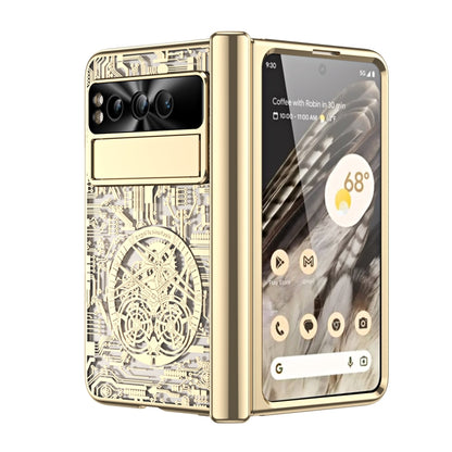For Google Pixel Fold Mechanical Legend Integrated Electroplating All-inclusive Phone Case(Gold) by buy2fix