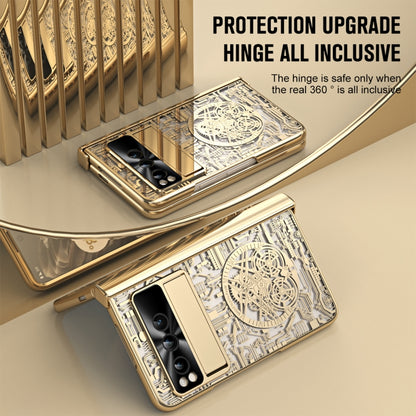 For Google Pixel Fold Mechanical Legend Integrated Electroplating All-inclusive Phone Case(Gold) by buy2fix