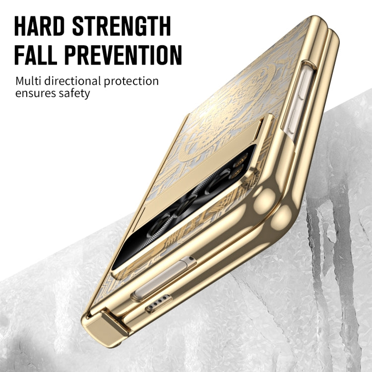 For Google Pixel Fold Mechanical Legend Integrated Electroplating All-inclusive Phone Case(Gold) by buy2fix