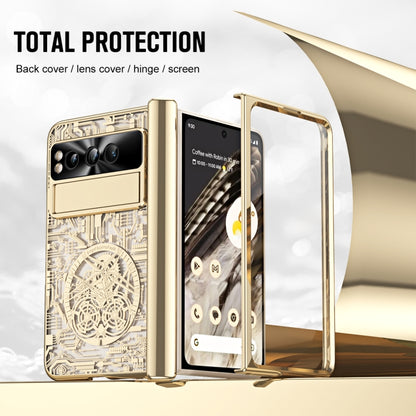 For Google Pixel Fold Mechanical Legend Integrated Electroplating All-inclusive Phone Case(Gold) by buy2fix