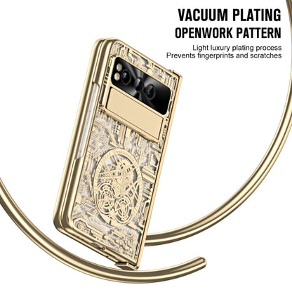 For Google Pixel Fold Mechanical Legend Integrated Electroplating All-inclusive Phone Case(Gold) by buy2fix