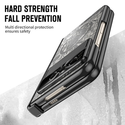 For Google Pixel Fold Mechanical Legend Integrated Electroplating All-inclusive Phone Case with Pen Slot(Black) by buy2fix