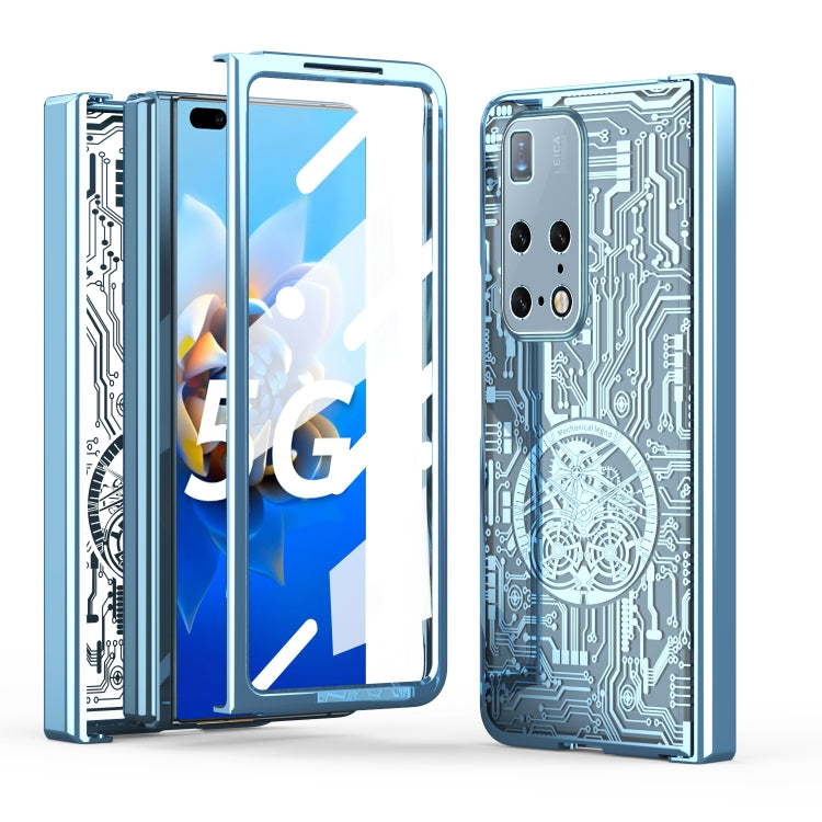 For Huawei Mate X2 Mechanical Legend Integrated Electroplating All-inclusive Phone Case(Blue) - Huawei Cases by buy2fix | Online Shopping UK | buy2fix