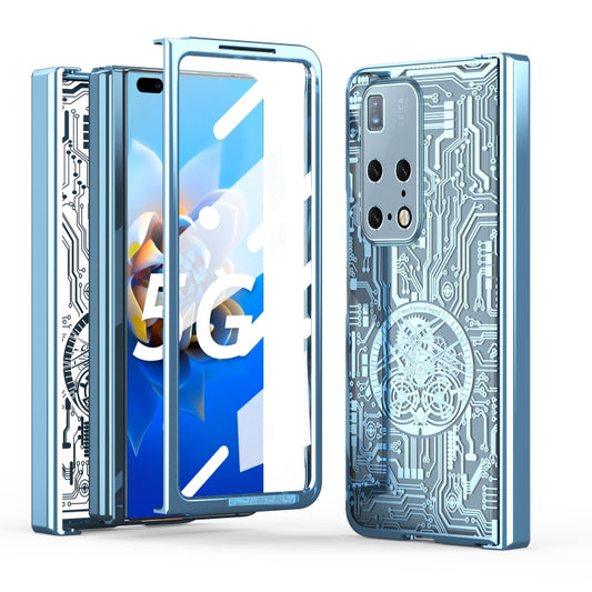 For Huawei Mate X2 Mechanical Legend Integrated Electroplating All-inclusive Phone Case(Blue) - Huawei Cases by buy2fix | Online Shopping UK | buy2fix