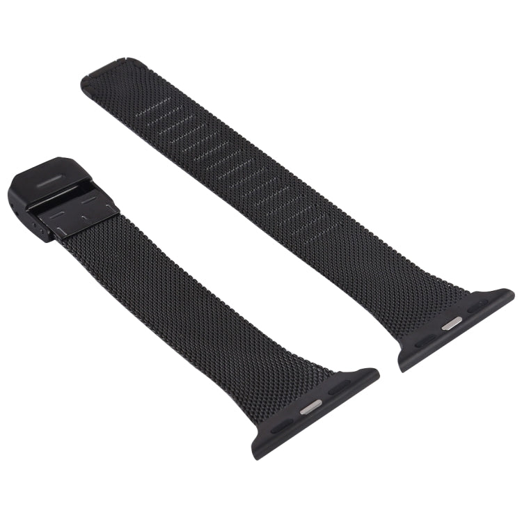 For Apple Watch Series 9&8&7 41mm / SE 3&SE 2&6&SE&5&4 40mm / 3&2&1 38mm Milanese Stainless Steel Watch Band(Black) by buy2fix