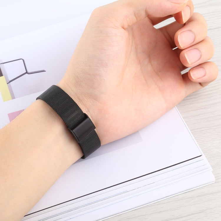 For Apple Watch Series 9&8&7 41mm / SE 3&SE 2&6&SE&5&4 40mm / 3&2&1 38mm Milanese Stainless Steel Watch Band(Black) by buy2fix