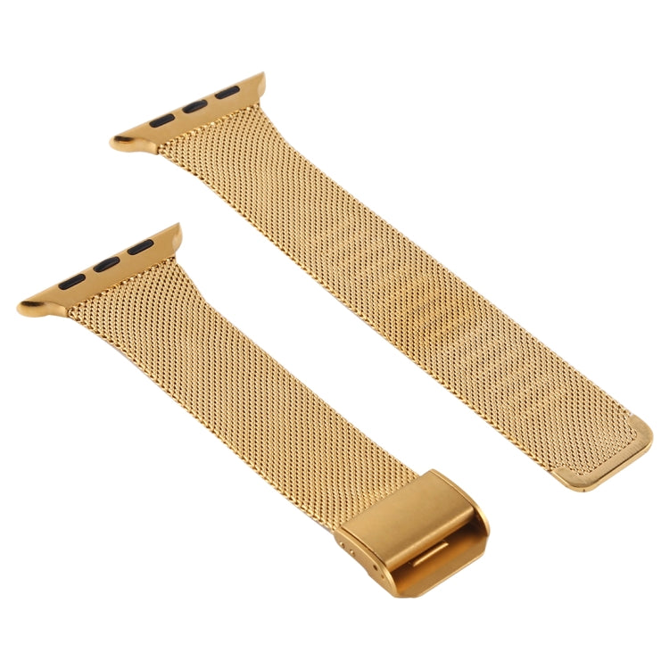 For Apple Watch Series 9&8&7 41mm / SE 3&SE 2&6&SE&5&4 40mm / 3&2&1 38mm Milanese Stainless Steel Watch Band(Gold) by buy2fix