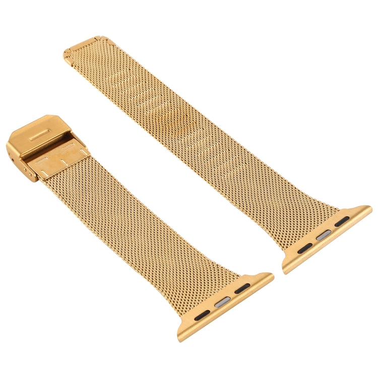 For Apple Watch Series 9&8&7 41mm / SE 3&SE 2&6&SE&5&4 40mm / 3&2&1 38mm Milanese Stainless Steel Watch Band(Gold) by buy2fix
