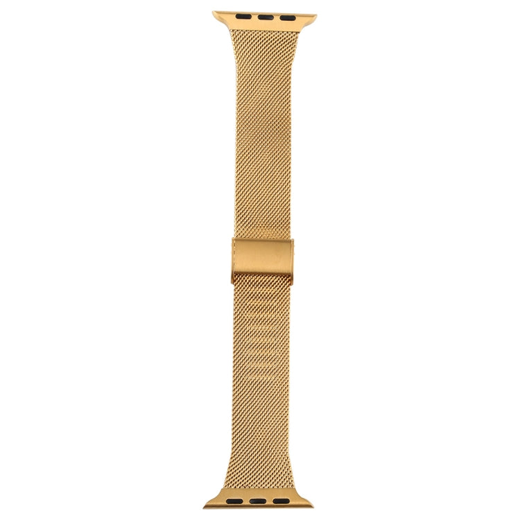 For Apple Watch Series 9&8&7 41mm / SE 3&SE 2&6&SE&5&4 40mm / 3&2&1 38mm Milanese Stainless Steel Watch Band(Gold) by buy2fix