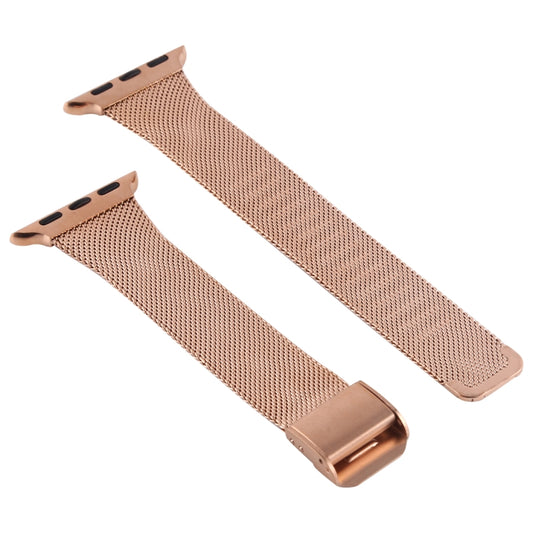 For Apple Watch Series 9&8&7 41mm / SE 3&SE 2&6&SE&5&4 40mm / 3&2&1 38mm Milanese Stainless Steel Watch Band(Rose Gold) by buy2fix