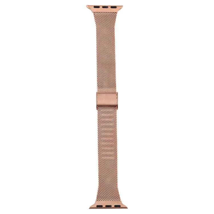 For Apple Watch Series 9&8&7 41mm / SE 3&SE 2&6&SE&5&4 40mm / 3&2&1 38mm Milanese Stainless Steel Watch Band(Rose Gold) by buy2fix