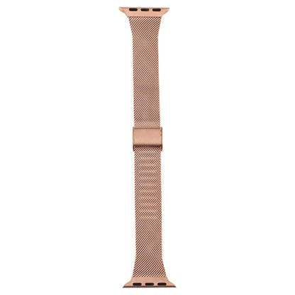 For Apple Watch Series 9&8&7 41mm / SE 3&SE 2&6&SE&5&4 40mm / 3&2&1 38mm Milanese Stainless Steel Watch Band(Rose Gold) by buy2fix