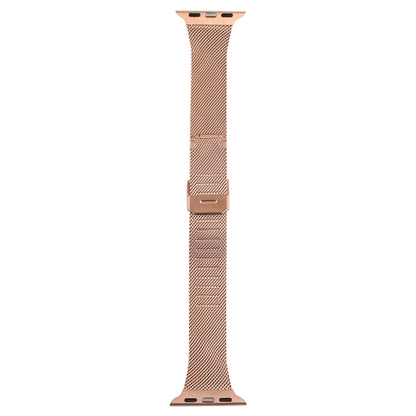 For Apple Watch Series 9&8&7 41mm / SE 3&SE 2&6&SE&5&4 40mm / 3&2&1 38mm Milanese Stainless Steel Watch Band(Rose Gold) by buy2fix