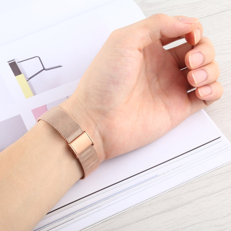 For Apple Watch Series 9&8&7 41mm / SE 3&SE 2&6&SE&5&4 40mm / 3&2&1 38mm Milanese Stainless Steel Watch Band(Rose Gold) by buy2fix