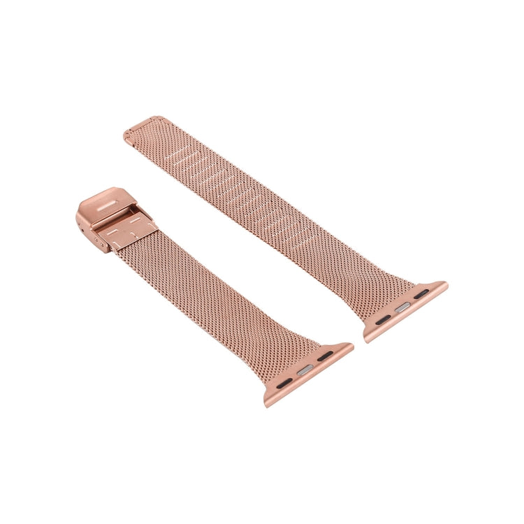 For Apple Watch Series 9&8&7 41mm / SE 3&SE 2&6&SE&5&4 40mm / 3&2&1 38mm Milanese Stainless Steel Watch Band(Rose Pink) by buy2fix