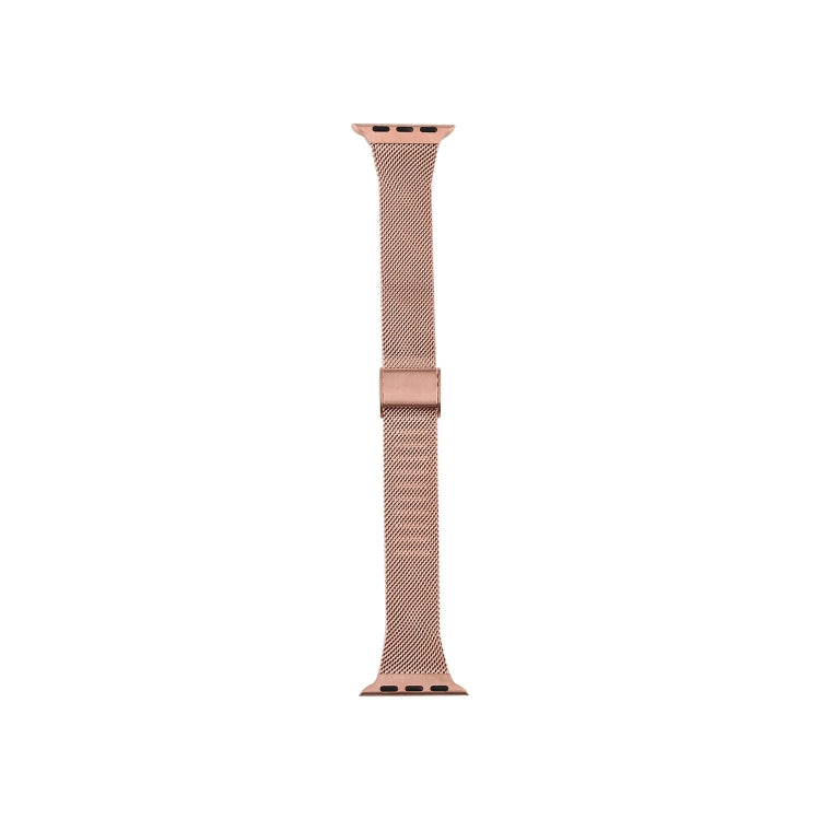 For Apple Watch Series 9&8&7 41mm / SE 3&SE 2&6&SE&5&4 40mm / 3&2&1 38mm Milanese Stainless Steel Watch Band(Rose Pink) by buy2fix