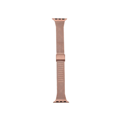 For Apple Watch Series 9&8&7 41mm / SE 3&SE 2&6&SE&5&4 40mm / 3&2&1 38mm Milanese Stainless Steel Watch Band(Rose Pink) by buy2fix