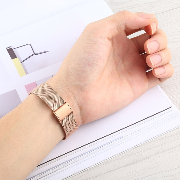 For Apple Watch Series 9&8&7 41mm / SE 3&SE 2&6&SE&5&4 40mm / 3&2&1 38mm Milanese Stainless Steel Watch Band(Rose Pink) by buy2fix