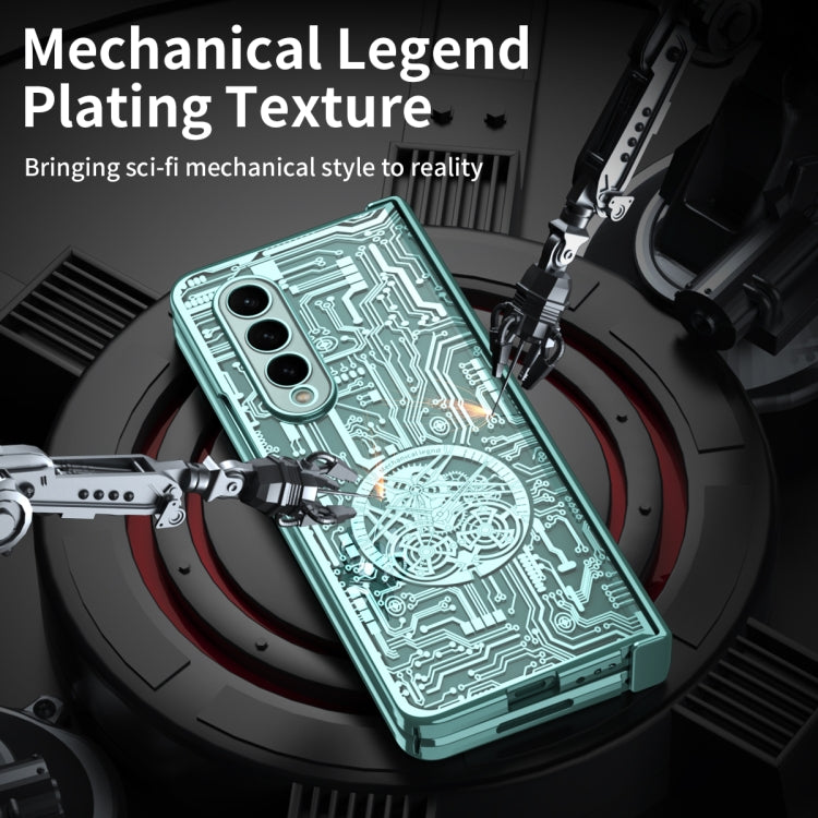 For Samsung Galaxy Z Fold3 5G Mechanical Legend Integrated Electroplating All-inclusive Phone Case(Green) - Galaxy Phone Cases by buy2fix | Online Shopping UK | buy2fix