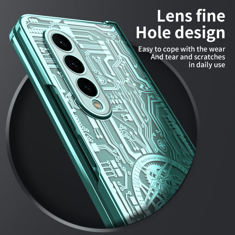 For Samsung Galaxy Z Fold3 5G Mechanical Legend Integrated Electroplating All-inclusive Phone Case(Green) - Galaxy Phone Cases by buy2fix | Online Shopping UK | buy2fix
