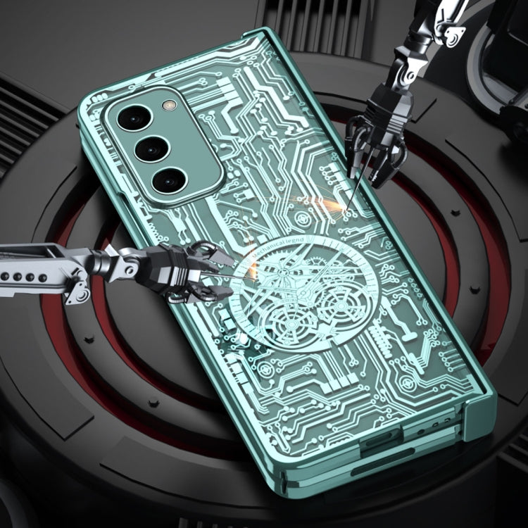 For Samsung Galaxy Z Fold2 5G Mechanical Legend Integrated Electroplating All-inclusive Phone Case(Green) - Galaxy Phone Cases by buy2fix | Online Shopping UK | buy2fix