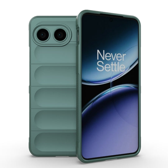 For OnePlus Nord 4 5G Global Magic Shield TPU + Flannel Phone Case(Dark Green)