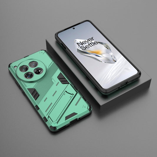 For OnePlus 12 5G Punk Armor 2 in 1 PC + TPU Phone Case with Holder(Green) - OnePlus Cases by buy2fix | Online Shopping UK | buy2fix
