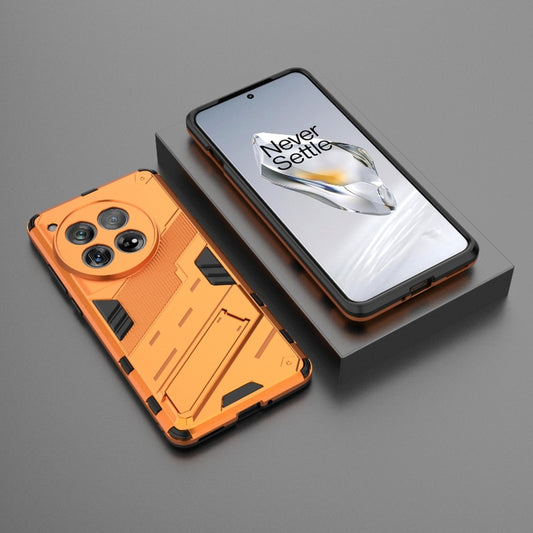 For OnePlus 12 5G Punk Armor 2 in 1 PC + TPU Phone Case with Holder(Orange) - OnePlus Cases by buy2fix | Online Shopping UK | buy2fix