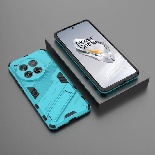 For OnePlus 12 5G Punk Armor 2 in 1 PC + TPU Phone Case with Holder(Blue) - OnePlus Cases by buy2fix | Online Shopping UK | buy2fix