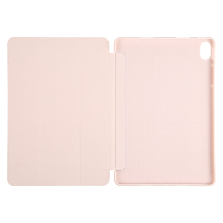 For Huawei MatePad SE 11 GEBEI 3-folding Holder Shockproof Flip Leather Tablet Case(Pink) - Huawei by GEBEI | Online Shopping UK | buy2fix