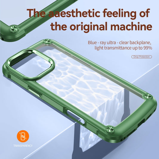 For iPhone 16 Pro TPU + PC Lens Protection Phone Case(Green) by buy2fix