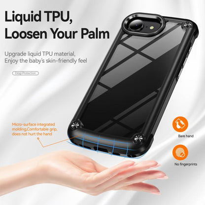 For iPhone 16e TPU + PC Lens Protection Phone Case(Black) - iPhone 16e Cases by buy2fix | Online Shopping UK | buy2fix