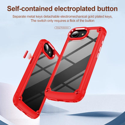 For iPhone 16e TPU + PC Lens Protection Phone Case(Red) - iPhone 16e Cases by buy2fix | Online Shopping UK | buy2fix
