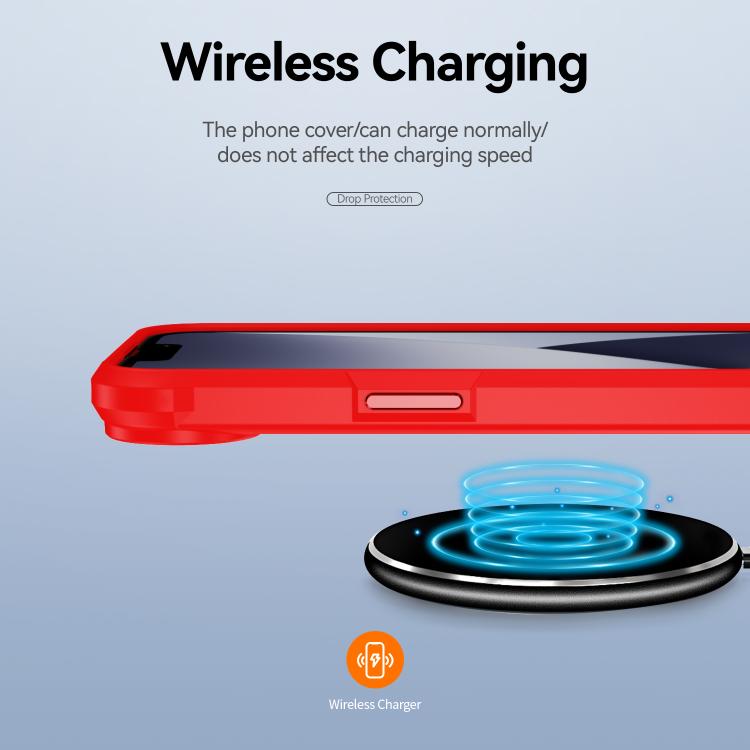 For iPhone 16e TPU + PC Lens Protection Phone Case(Red) - iPhone 16e Cases by buy2fix | Online Shopping UK | buy2fix