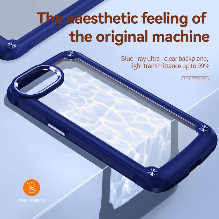 For iPhone 16e TPU + PC Lens Protection Phone Case(Blue) - iPhone 16e Cases by buy2fix | Online Shopping UK | buy2fix