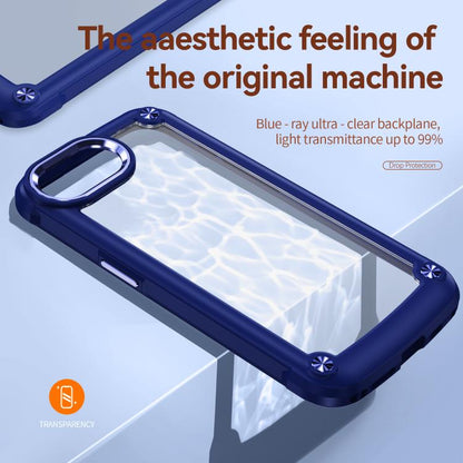 For iPhone 16e TPU + PC Lens Protection Phone Case(Blue) - iPhone 16e Cases by buy2fix | Online Shopping UK | buy2fix