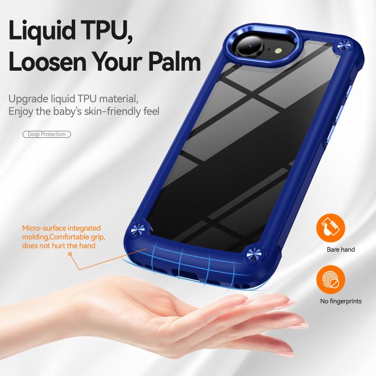 For iPhone 16e TPU + PC Lens Protection Phone Case(Blue) - iPhone 16e Cases by buy2fix | Online Shopping UK | buy2fix