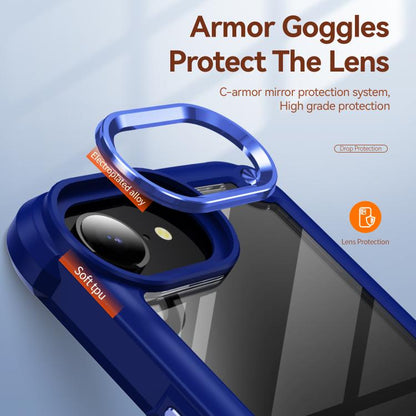 For iPhone 16e TPU + PC Lens Protection Phone Case(Blue) - iPhone 16e Cases by buy2fix | Online Shopping UK | buy2fix