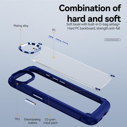 For iPhone 16e TPU + PC Lens Protection Phone Case(Blue) - iPhone 16e Cases by buy2fix | Online Shopping UK | buy2fix