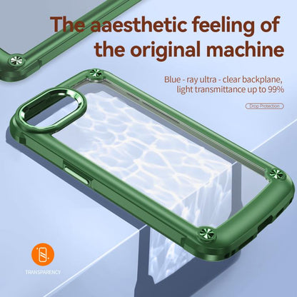 For iPhone 16e TPU + PC Lens Protection Phone Case(Green) - iPhone 16e Cases by buy2fix | Online Shopping UK | buy2fix