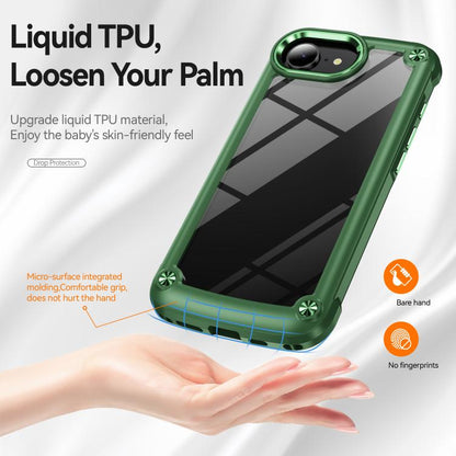 For iPhone 16e TPU + PC Lens Protection Phone Case(Green) - iPhone 16e Cases by buy2fix | Online Shopping UK | buy2fix