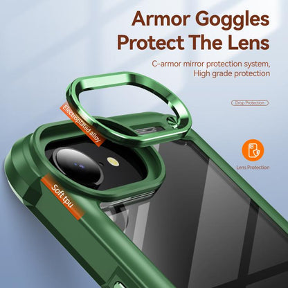 For iPhone 16e TPU + PC Lens Protection Phone Case(Green) - iPhone 16e Cases by buy2fix | Online Shopping UK | buy2fix