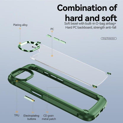 For iPhone 16e TPU + PC Lens Protection Phone Case(Green) - iPhone 16e Cases by buy2fix | Online Shopping UK | buy2fix