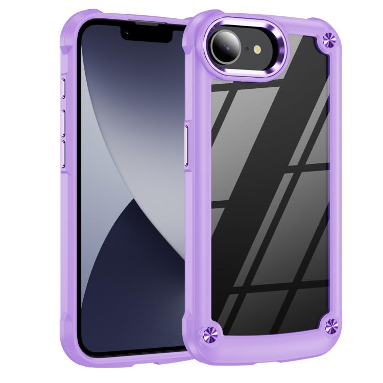 For iPhone 16e TPU + PC Lens Protection Phone Case(Purple) - iPhone 16e Cases by buy2fix | Online Shopping UK | buy2fix