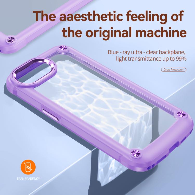 For iPhone 16e TPU + PC Lens Protection Phone Case(Purple) - iPhone 16e Cases by buy2fix | Online Shopping UK | buy2fix