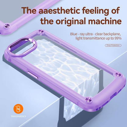 For iPhone 16e TPU + PC Lens Protection Phone Case(Purple) - iPhone 16e Cases by buy2fix | Online Shopping UK | buy2fix