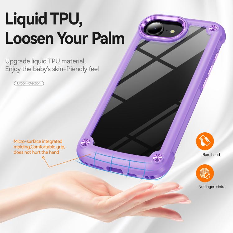 For iPhone 16e TPU + PC Lens Protection Phone Case(Purple) - iPhone 16e Cases by buy2fix | Online Shopping UK | buy2fix