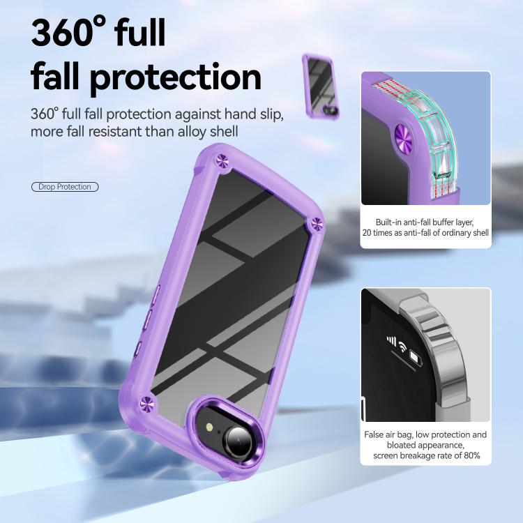 For iPhone 16e TPU + PC Lens Protection Phone Case(Purple) - iPhone 16e Cases by buy2fix | Online Shopping UK | buy2fix